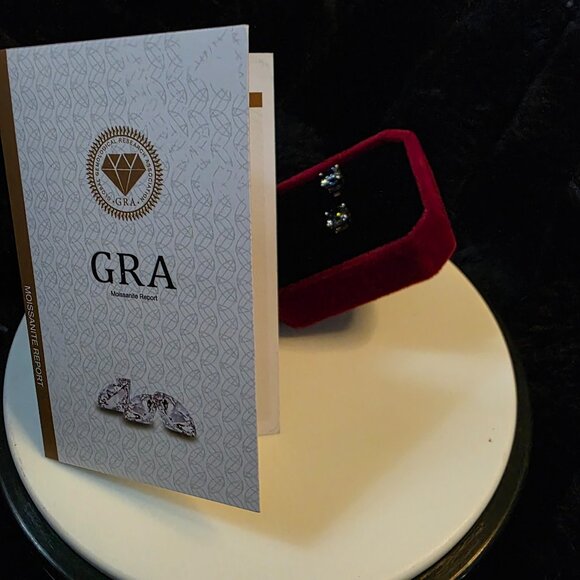 1 CT Moissanite Blue Stud Earrings – Sterling Silver, Dazzling Sparkle! - Picture 2 of 4